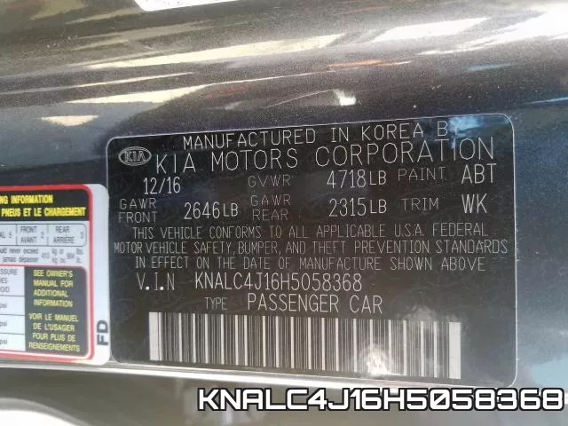 KNALC4J16H5058368 фото 2