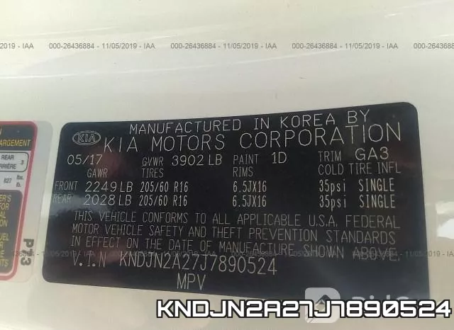 KNDJN2A27J7890524 фото 9