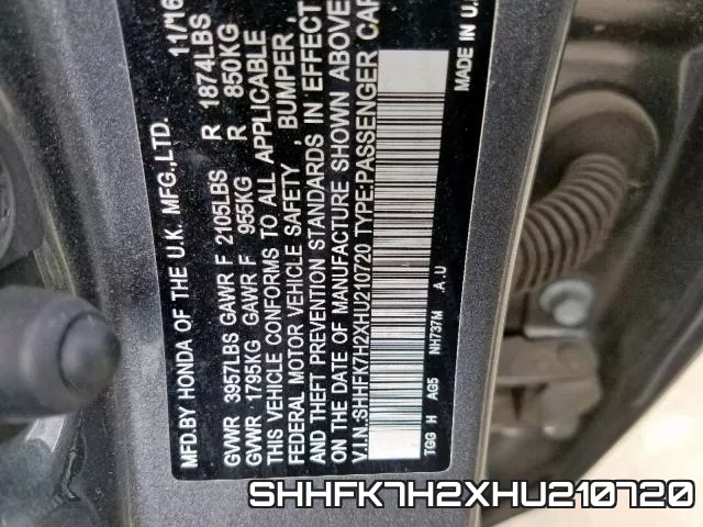 SHHFK7H2XHU210720 фото 2