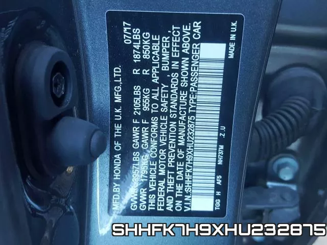 SHHFK7H9XHU232875 фото 2