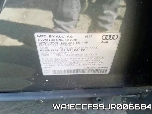 WA1ECCFS9JR006684 фото 2