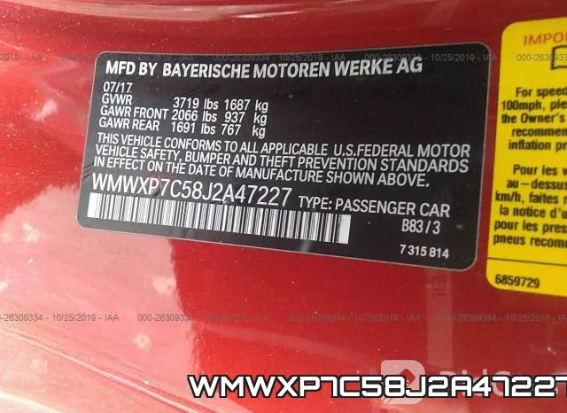 WMWXP7C58J2A47227 фото 9