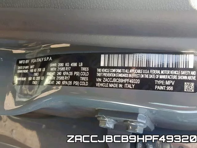 ZACCJBCB9HPF49320 фото 2