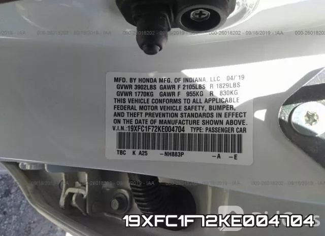 19XFC1F72KE004704 фото 8