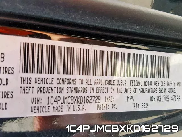 1C4PJMCBXKD162729 фото 2
