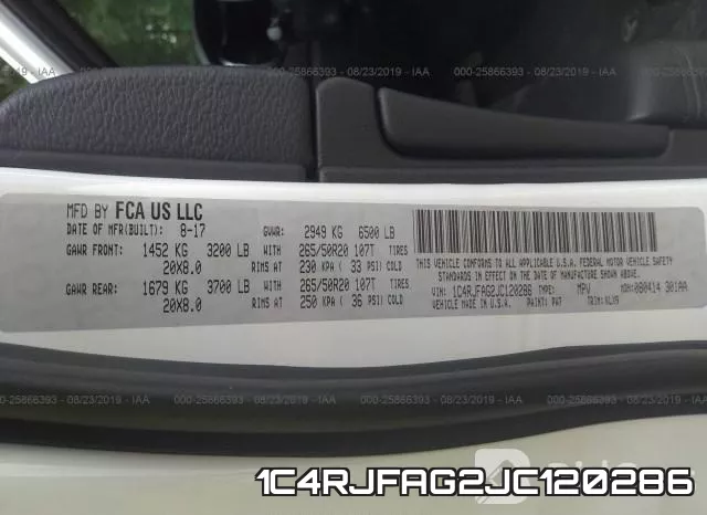 1C4RJFAG2JC120286 фото 7