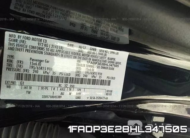 1FADP3E28HL347505 фото 8