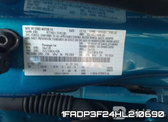 1FADP3F24HL210690 фото 8