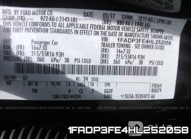 1FADP3FE4HL252058 фото 10