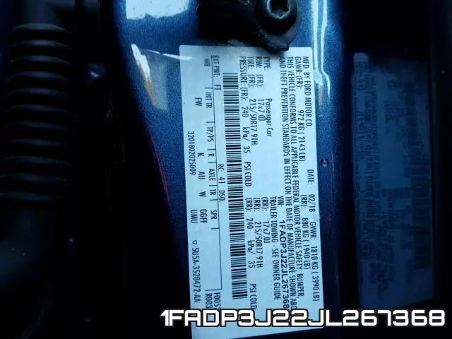 1FADP3J22JL267368 фото 2