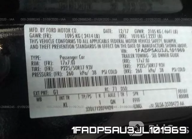 1FADP5AU3JL101969 фото 10