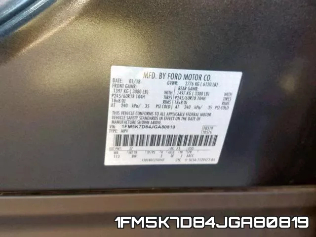 1FM5K7D84JGA80819 фото 2