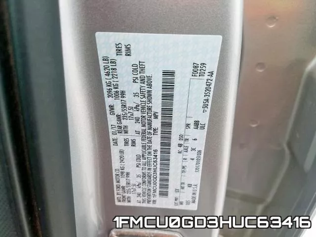1FMCU0GD3HUC63416 фото 2