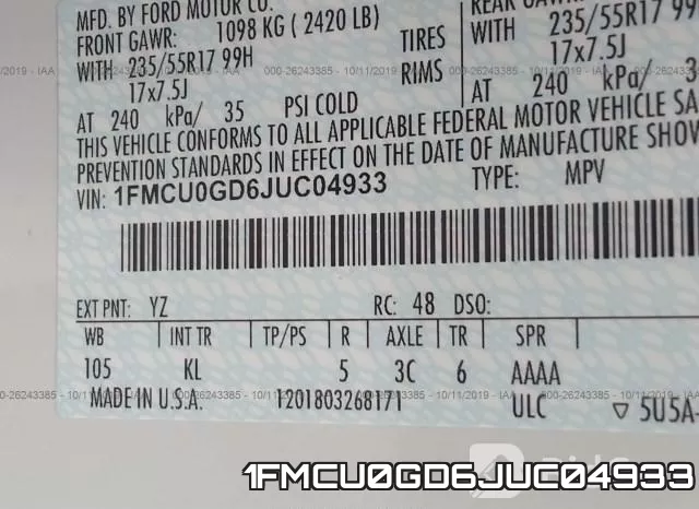 1FMCU0GD6JUC04933 фото 9