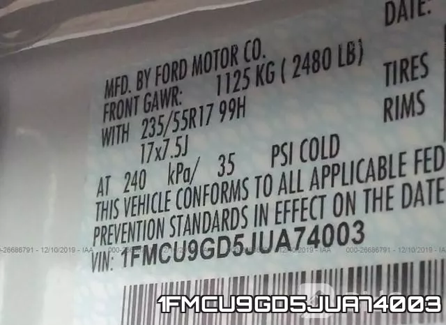 1FMCU9GD5JUA74003 фото 10