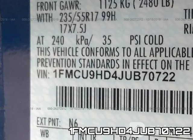 1FMCU9HD4JUB70722 фото 10