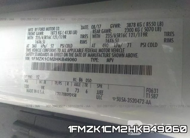 1FMZK1CM2HKB49060 фото 10