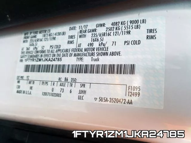 1FTYR1ZM1JKA24785 фото 2