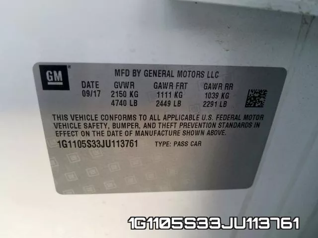 1G1105S33JU113761 фото 2