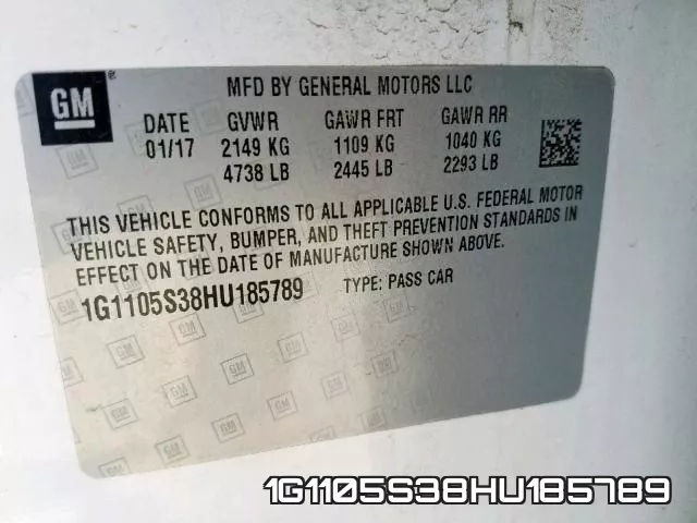 1G1105S38HU185789 фото 2