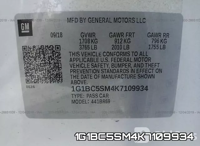 1G1BC5SM4K7109934 фото 9