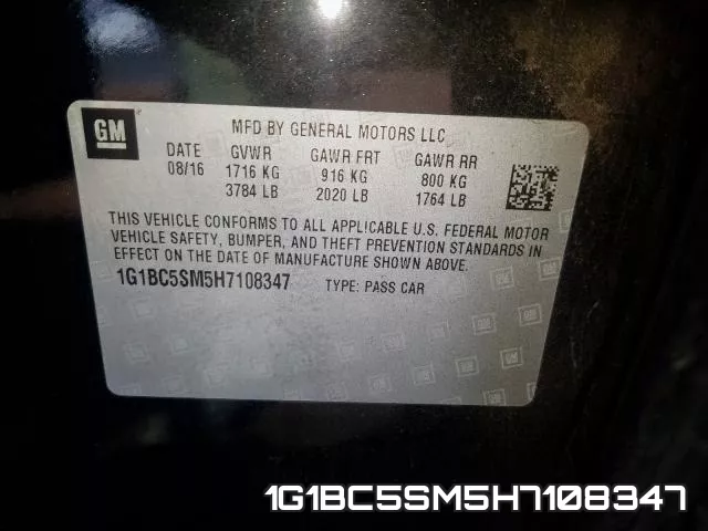 1G1BC5SM5H7108347 фото 2