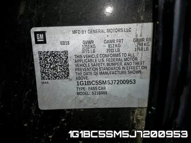 1G1BC5SM5J7200953 фото 2