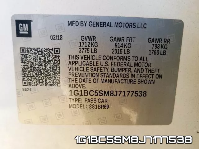 1G1BC5SM8J7177538 фото 2