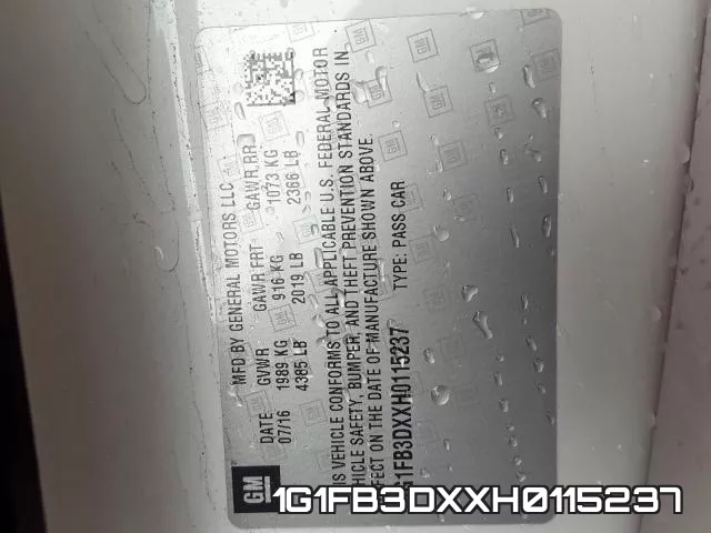 1G1FB3DXXH0115237 фото 2
