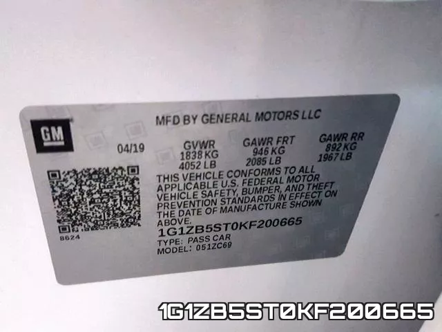 1G1ZB5ST0KF200665 фото 2