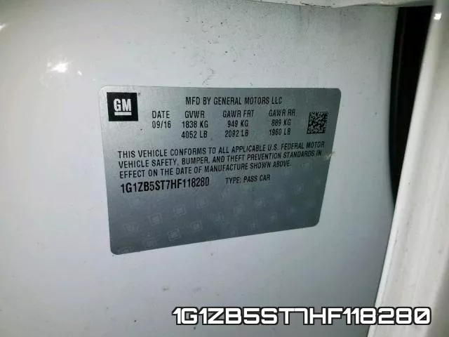 1G1ZB5ST7HF118280 фото 2