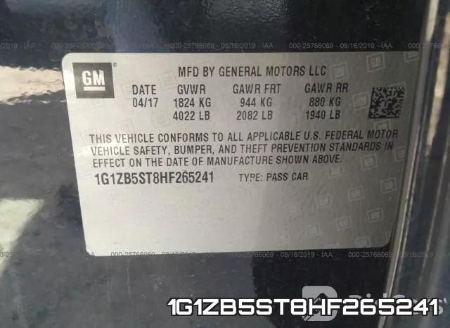 1G1ZB5ST8HF265241 фото 10