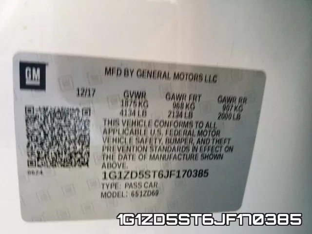 1G1ZD5ST6JF170385 фото 2