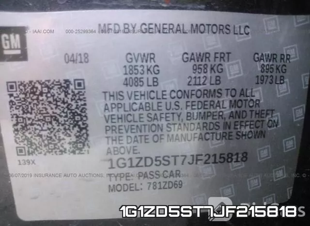 1G1ZD5ST7JF215818 фото 7