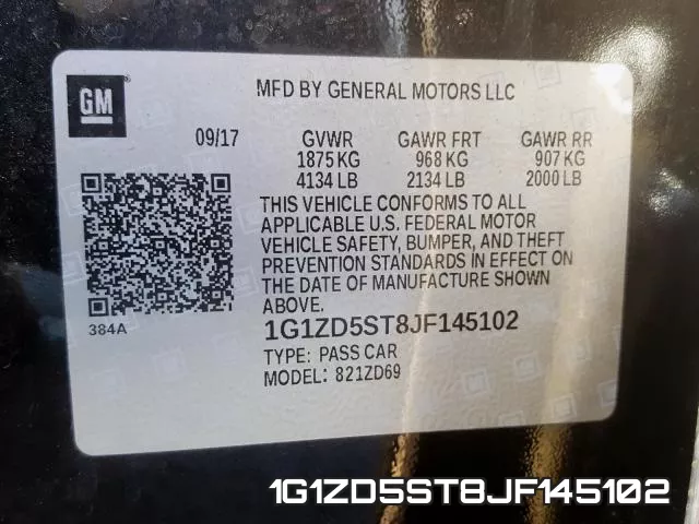 1G1ZD5ST8JF145102 фото 2