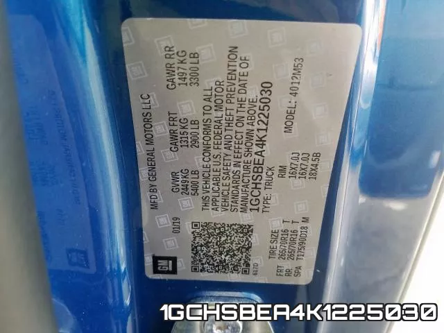 1GCHSBEA4K1225030 фото 2