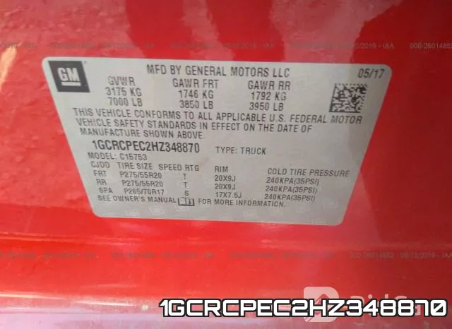 1GCRCPEC2HZ348870 фото 8