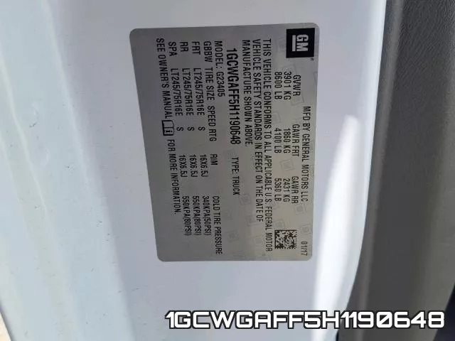 1GCWGAFF5H1190648 фото 2