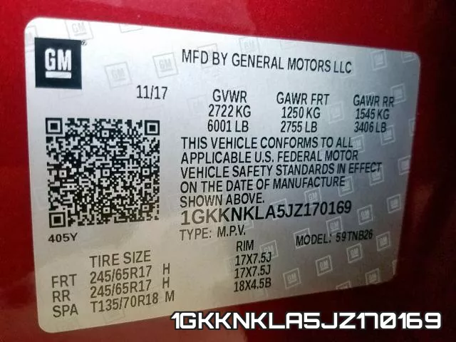 1GKKNKLA5JZ170169 фото 2