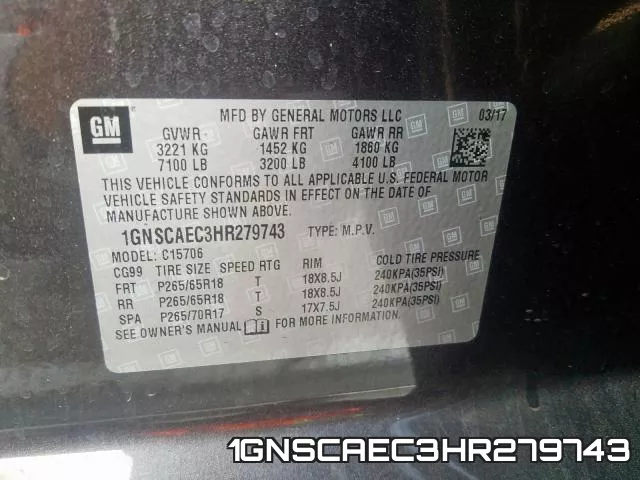 1GNSCAEC3HR279743 фото 2