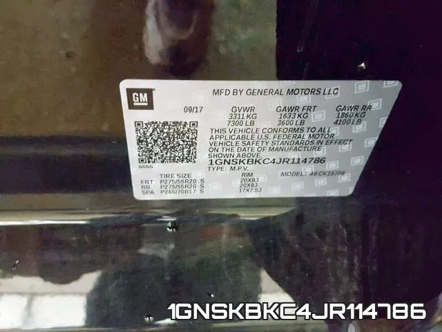 1GNSKBKC4JR114786 фото 2