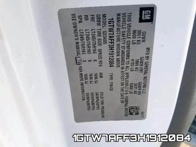 1GTW7AFF3H1912084 фото 2