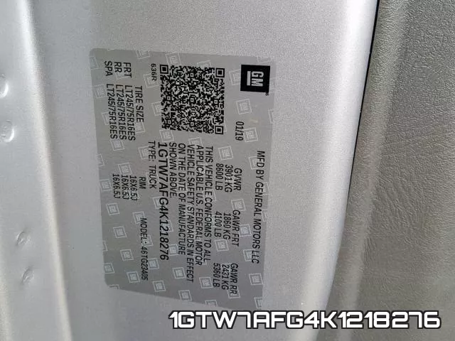 1GTW7AFG4K1218276 фото 2
