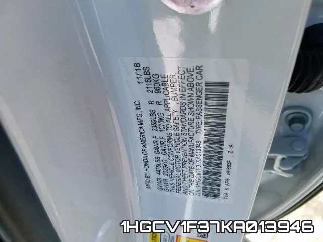 1HGCV1F37KA013946 фото 2