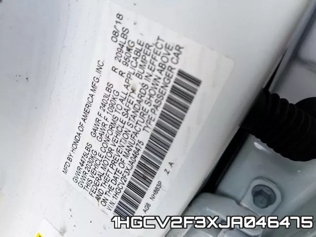 1HGCV2F3XJA046475 фото 2
