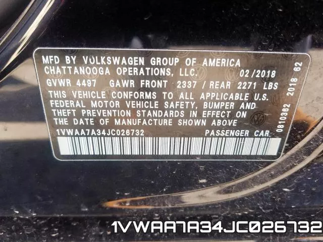 1VWAA7A34JC026732 фото 2
