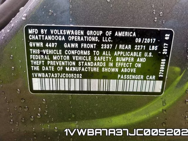 1VWBA7A37JC005202 фото 2