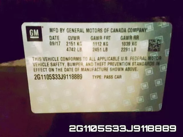 2G1105S33J9118889 фото 2