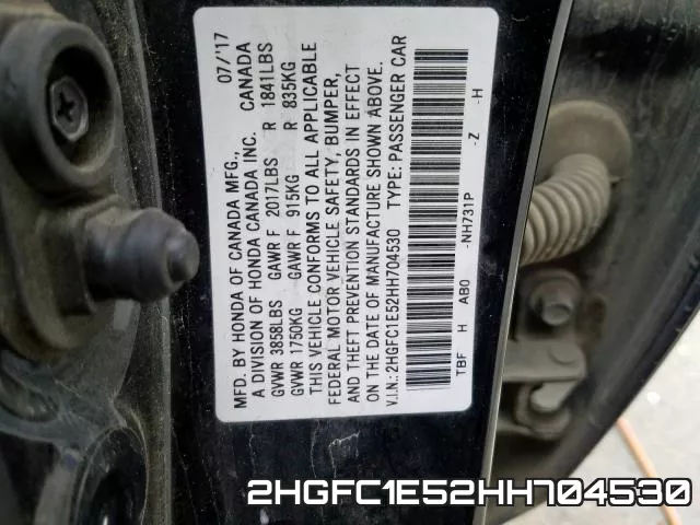 2HGFC1E52HH704530 фото 2