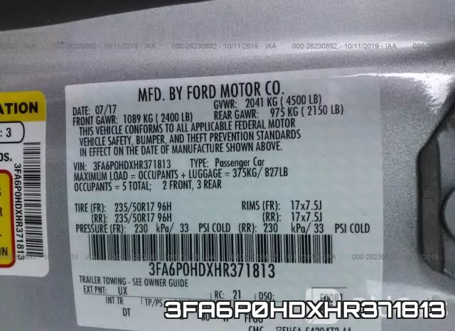 3FA6P0HDXHR371813 фото 8